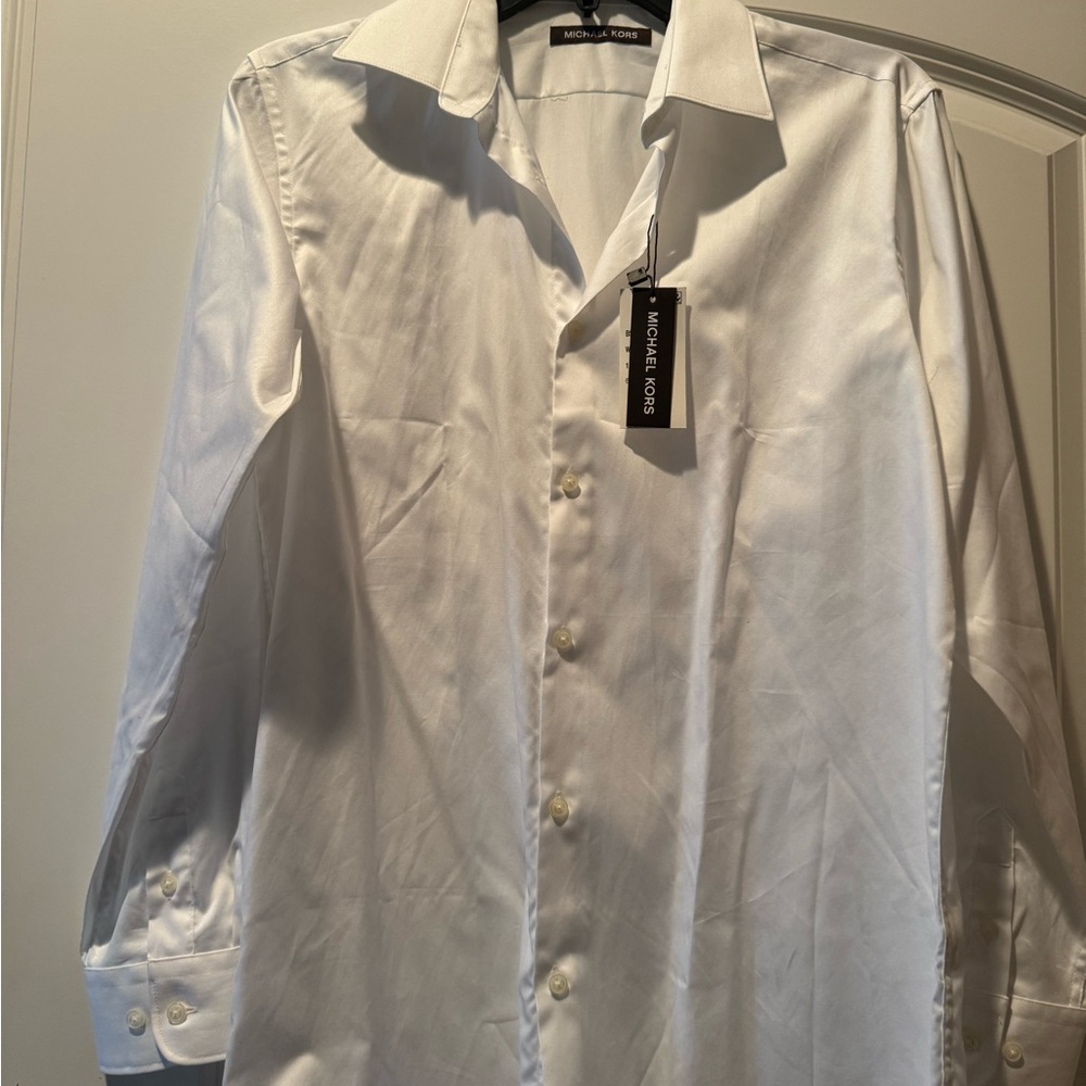 NWT Michael Kors White Dress Shirt Classic Tailored Fit